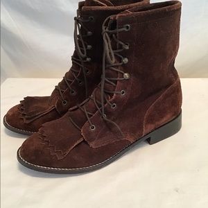 Acme vintage Deerly Lacer brown suede leather boot